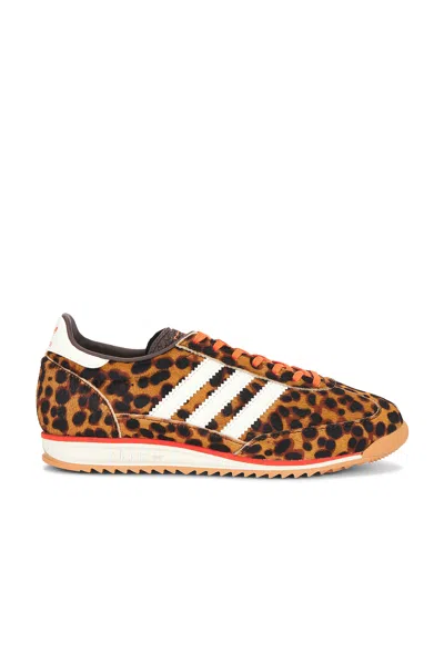 Adidas Originals Womens Adidas Sl 72 Leopard-print Suede And Mesh Low-top Trainers In Black