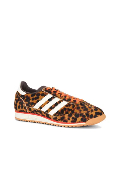Adidas Originals Womens Adidas Sl 72 Leopard-print Suede And Mesh Low-top Trainers In Black