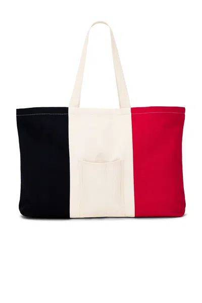 Bode Recreation Printed Striped Cotton-canvas Tote In Multi