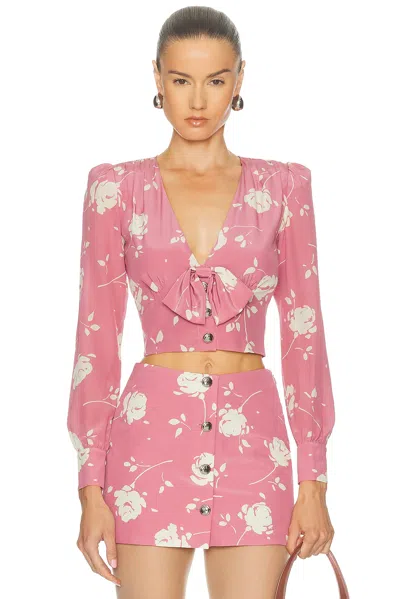 Alessandra Rich Long Sleeve Top In Multi