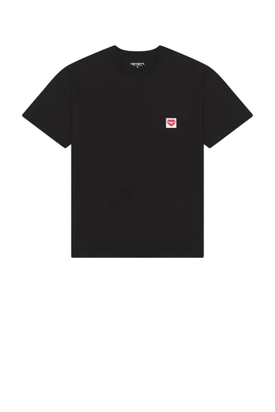 Carhartt Work In Progress Pocket Heart Organic Cotton T-shirt In Black