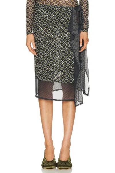 Dries Van Noten Asymmetric Skirt Featuring Geometric Design In Brown