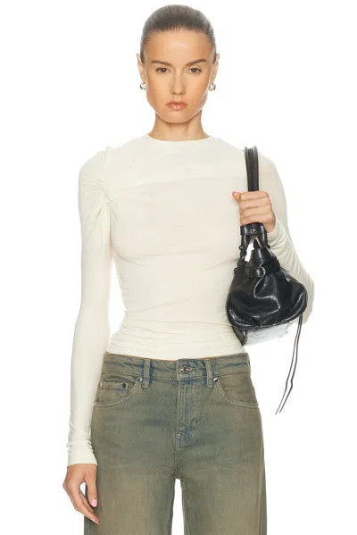 Agolde Lissa Log Sleeve Tee In White