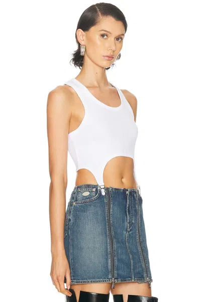 Jean Paul Gaultier Cotton Ribbed Bra With Lingerie Garter Clothing In White