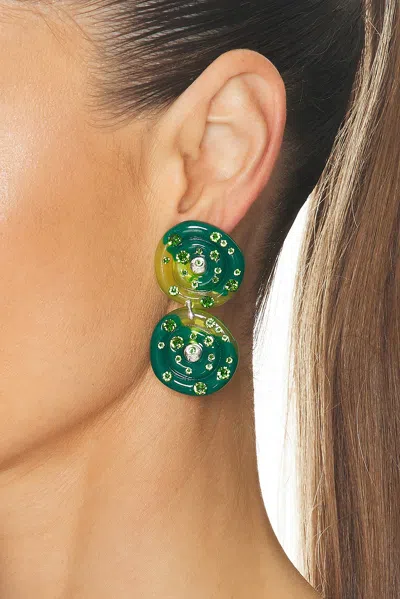 Fry Powers Sun Powers Crystal Drop Earrings In Green