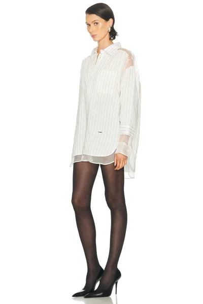 Jean Paul Gaultier Pinstripe Petit Grand Shirt In White