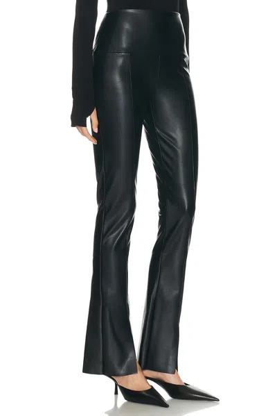 Norma Kamali Spat Vegan Leather Flared Leggings In Black