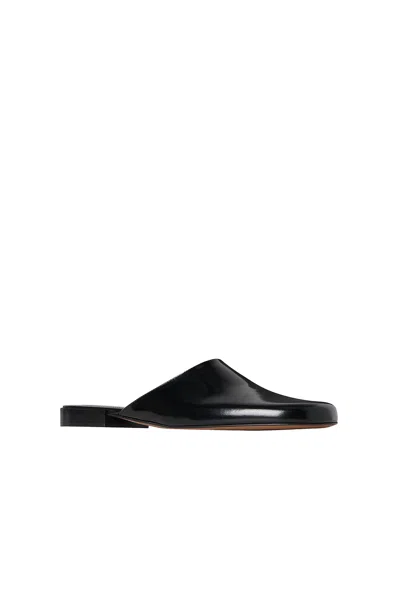 The Row Penelope Mule In Leather In Black