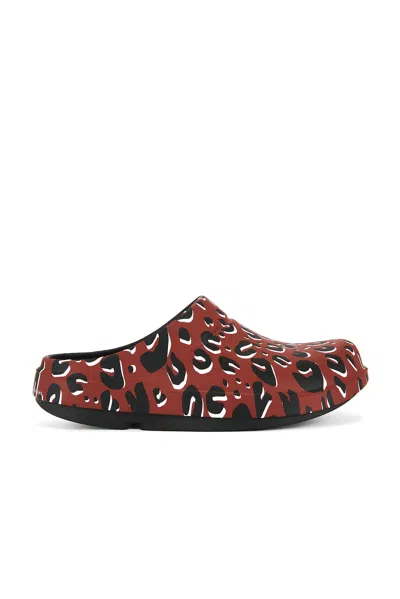 Takahiromiyashita The Soloist X Offos Leopard Clog In Red