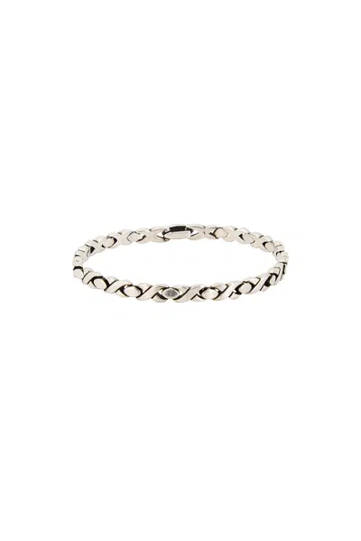 Saint Laurent Intertwined Chain Bracelet In Silver