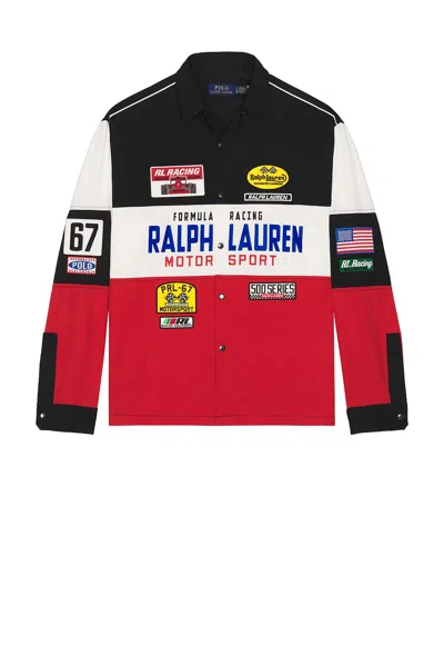 Polo Ralph Lauren Nylon Colorblock Rl Racing Sport Shirt In Multi