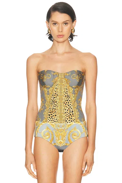 Versace Strapless Bodysuit In Multi
