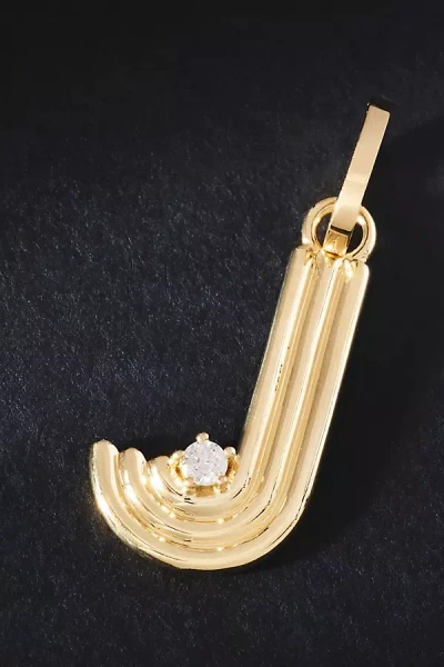 Adina Reyter Groovy Diamond Initial Hinged Charm In Gold