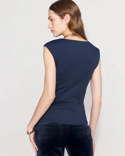 White House Black Market All Ways Stretch Square Neck Top In Blue