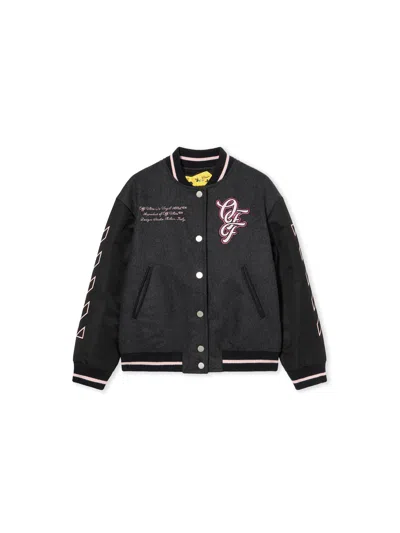 Off-white Patch Varsity Jacket In Black