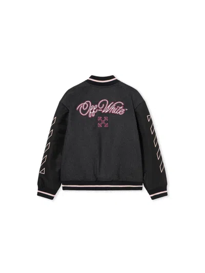 Off-white Patch Varsity Jacket In Black