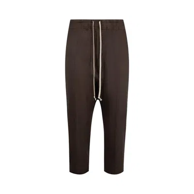 Pre-owned Rick Owens Drawstring Cropped Pant 'dark Dust' | Brown | Men's Size 50