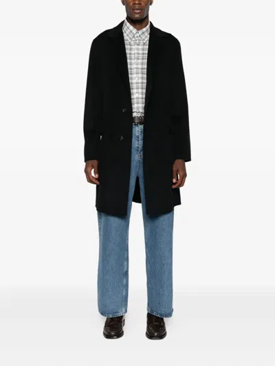 Aspesi Flap-pockets Single-breasted Coat In Black