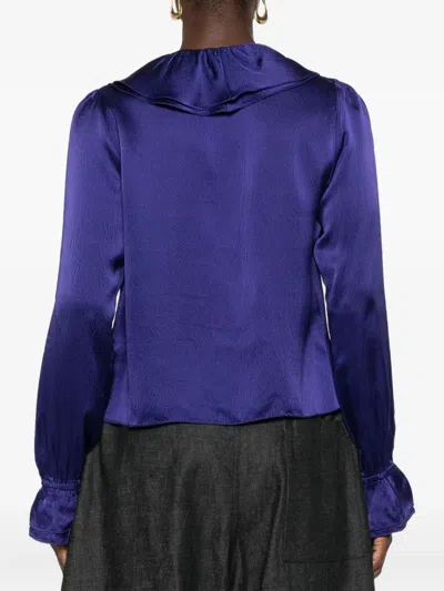 Bode Ruffled Blouse In Blue