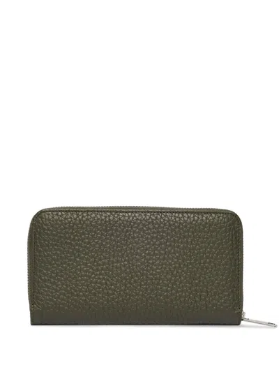 Orciani Large Zip-around Wallet In Green
