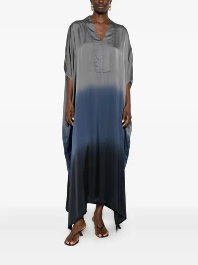 Yavi V-neck Ombre Dress In Gray