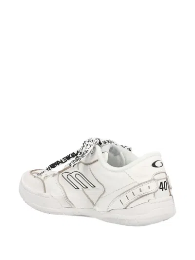 Balenciaga Women Hamptons Worn-out Leather Low-top Sneakers In Neutral