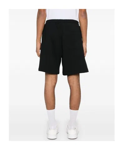 Msgm Logo-printed Drawstring Shorts In Black