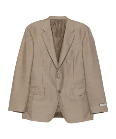 Canali Two-button Wool Blazer In Brown