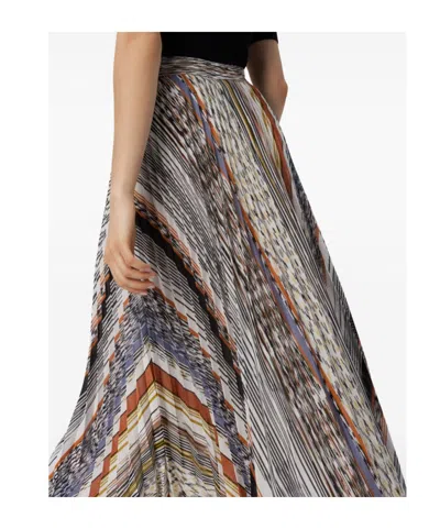 Missoni Womens Multicolor Tones Pleated Graphic-pattern Knit Midi Skirt
