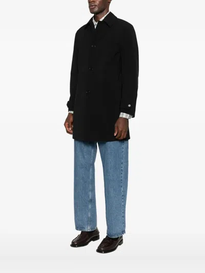 Aspesi Buttoned Single-breasted Coat In Black