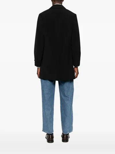 Aspesi Buttoned Single-breasted Coat In Black