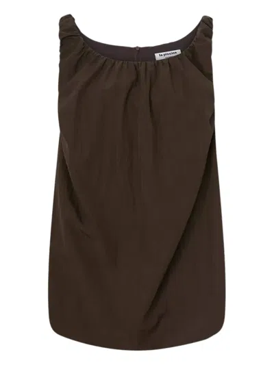 La Piscine Gerafftes Minikleid In Brown