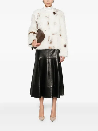 Zimmermann Hypnotic Spot Shearling Jacket In Neutral