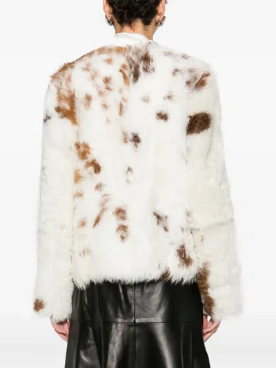 Zimmermann Hypnotic Spot Shearling Jacket In Neutral
