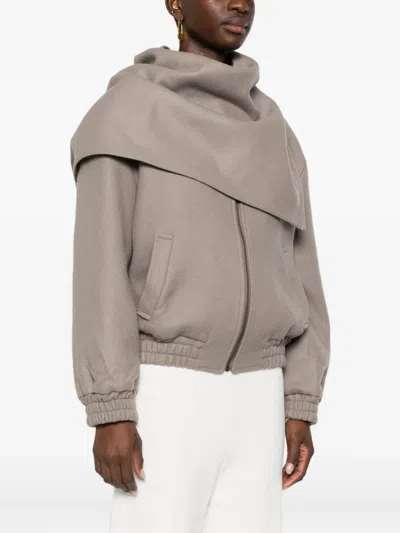 Aya Muse Tuli Wool-blend Scarf Jacket In Gray