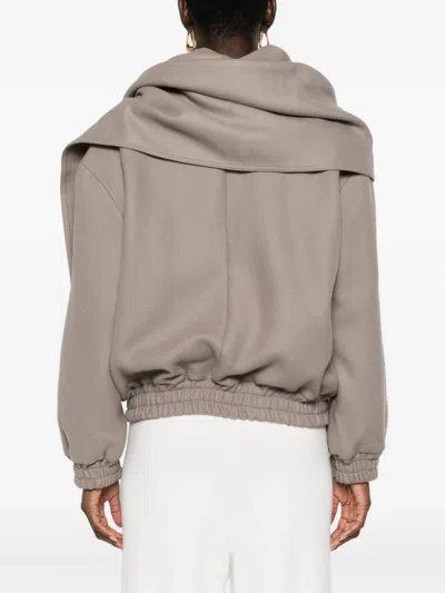 Aya Muse Tuli Wool-blend Scarf Jacket In Gray