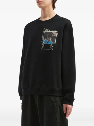 Khoki Graphic Crew Neck Sweatshirt In Black