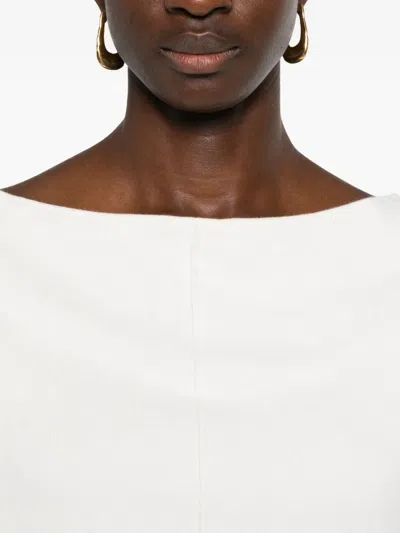 Aya Muse Off-shoulder Knitted Top In White