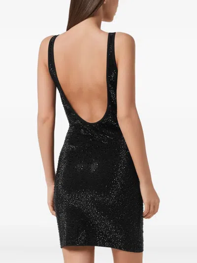 Philipp Plein Short Tank Dress Mix Strass In Multi