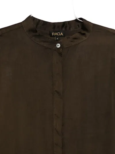 Yavi Button-up Silk Shirt In Brown