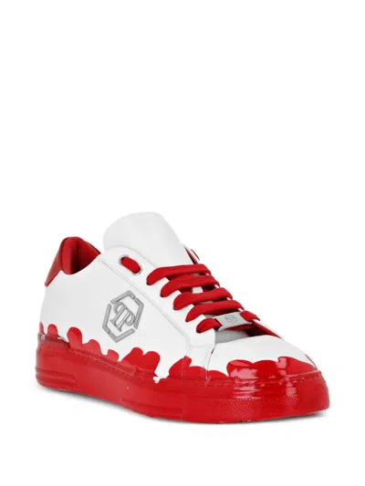 Philipp Plein Sneakers Mit Farbklecks-print In Red