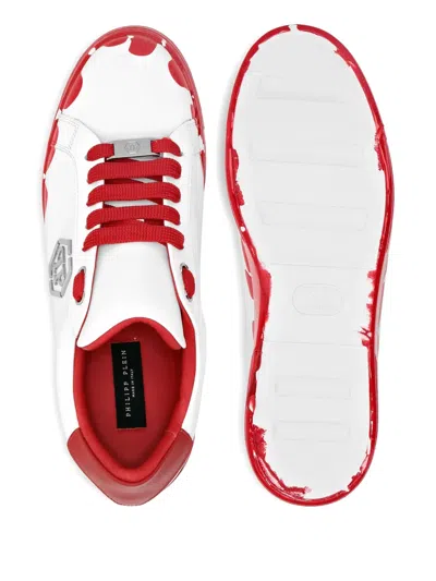 Philipp Plein Sneakers Mit Farbklecks-print In Red