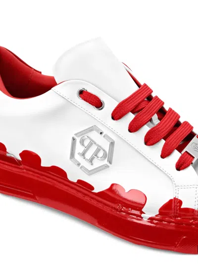 Philipp Plein Sneakers Mit Farbklecks-print In Red