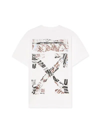 Off-white Graphic Print Crew Neck Short Sleeve T-shirt In White