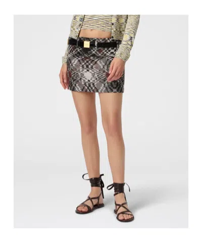 Missoni Embroidered Wool Blend Mini Skirt In Multi