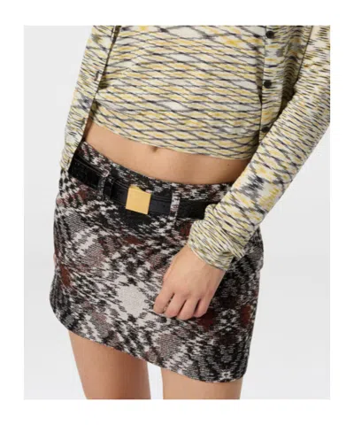 Missoni Embroidered Wool Blend Mini Skirt In Multi