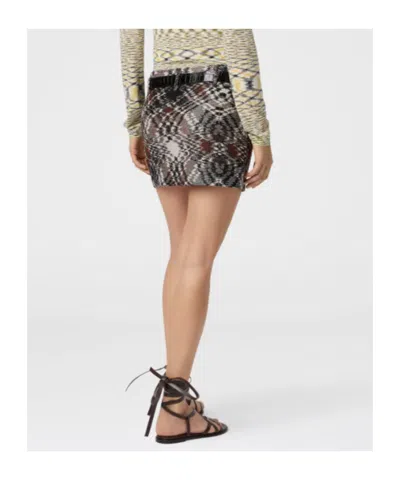 Missoni Embroidered Wool Blend Mini Skirt In Multi