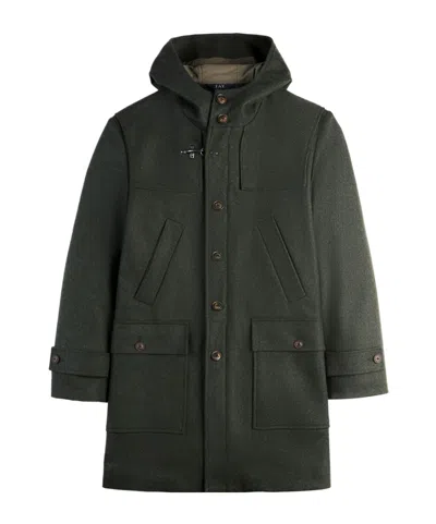Fay Patch-pocket Single-breasted Coat In Green