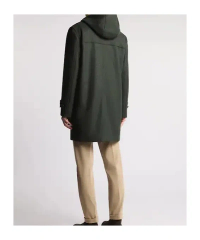 Fay Patch-pocket Single-breasted Coat In Green