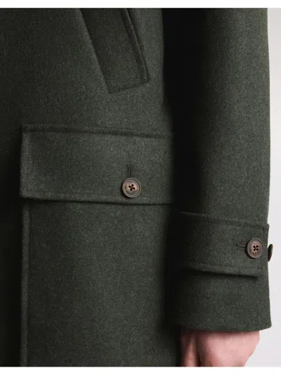 Fay Patch-pocket Single-breasted Coat In Green
